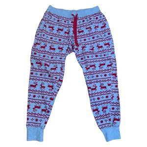 H&M Women’s Small Christmas Pajama Pants Red Grey Cotton Fair Isle Loungewar